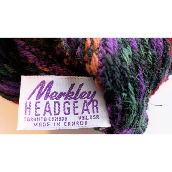 Merkley Headgear Pure Virgin Wool Multicolor Knit Beanie Hat w/ Tassel Canada - Picture 7 of 8